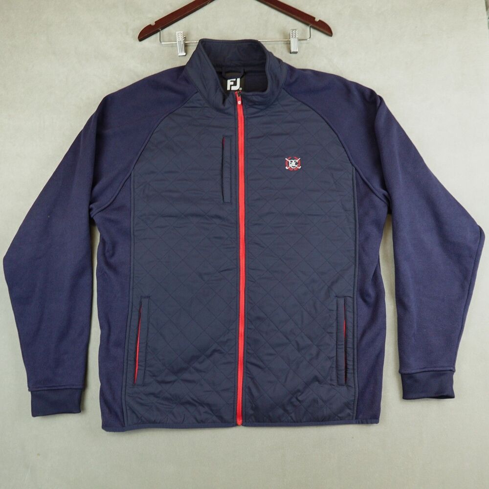 FootJoy Jacket Mens XXL Navy Hybrid Quilted Full Zip Performance Golf Casual